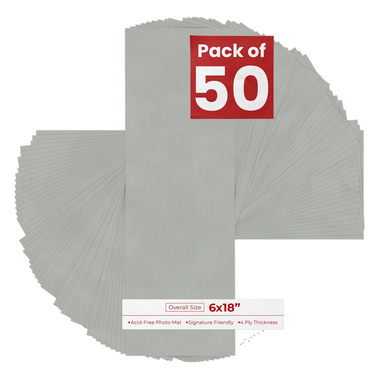 Light Grey Suede 6x18 Uncut Mat Board - Blank Sheets, No Opening